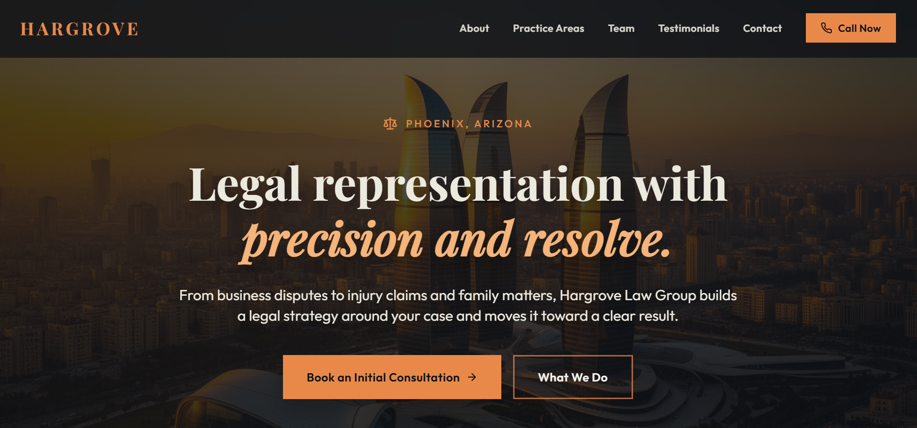 Hargrove Law Group concept website by Novaro